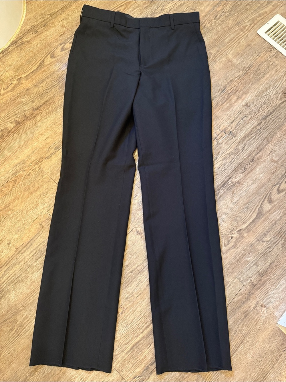 Men's Black Straight-Leg Dress Trousers